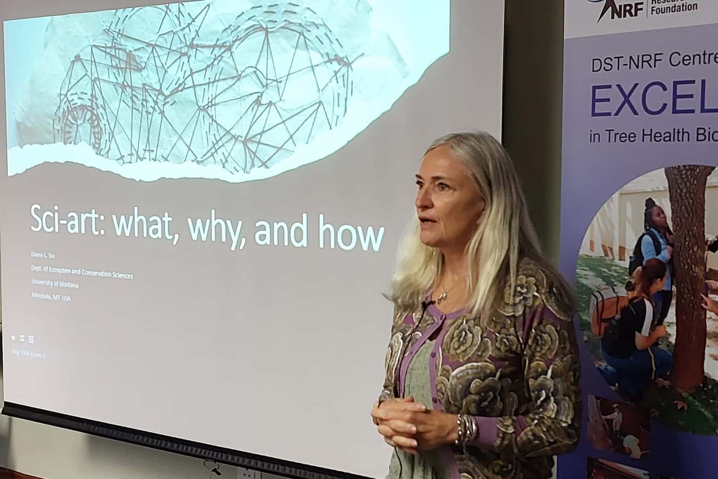 Professor Diana Six introduces SciArt at FABI’s MMM