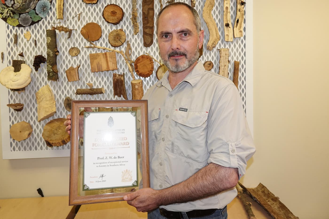 Prof. Wilhelm de Beer receives the SAIF Distinguished Forestry Award