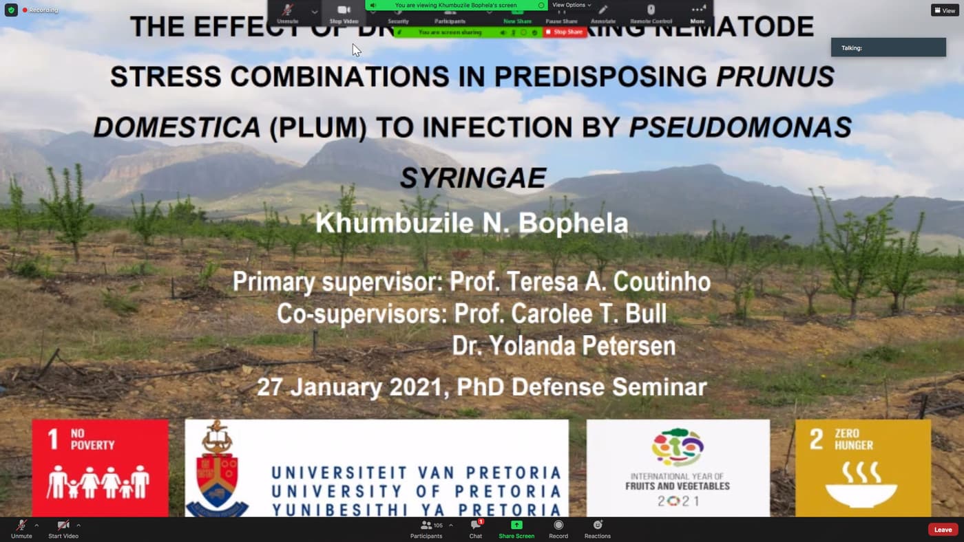 Khumbhuzile Bophela presents the first FABI Prestige Seminar in 2021