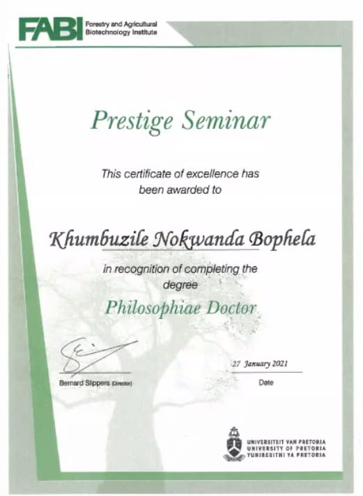 Khumbhuzile Bophela presents the first FABI Prestige Seminar in 2021