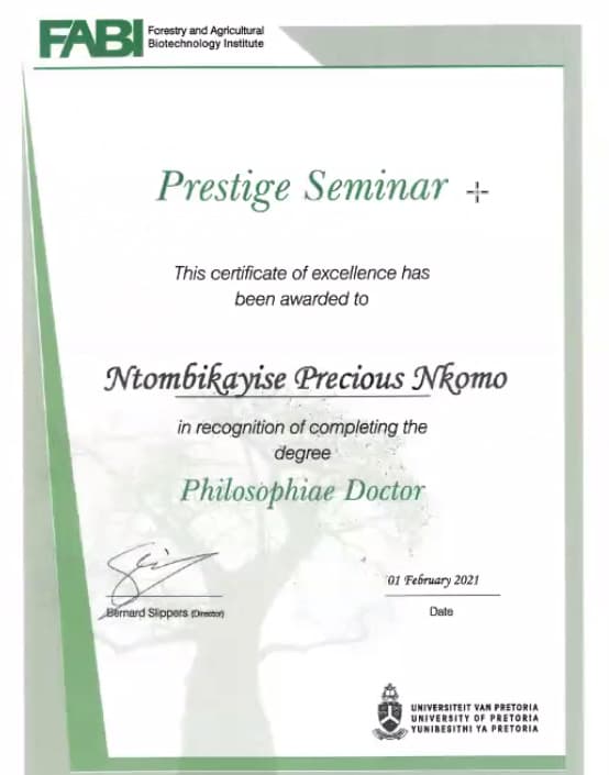 Congratulations to Ntombikayise Nkomo on completing her PhD