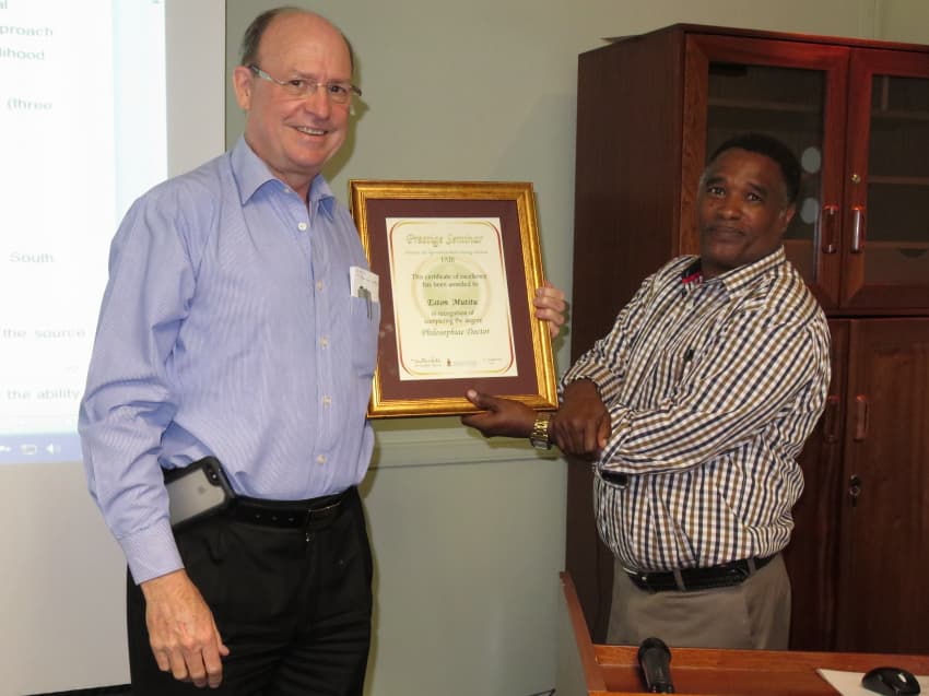 Eston Mutitu presents his PhD prestige seminar