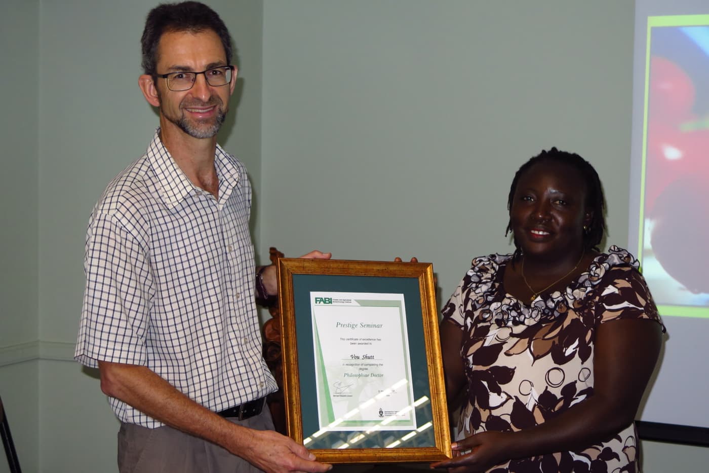 Vou Shutt’s prestige seminar marks a dozen PhDs completed at FABI